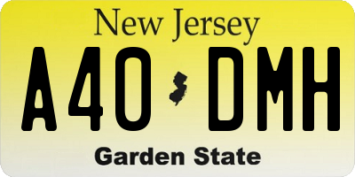 NJ license plate A40DMH