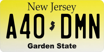 NJ license plate A40DMN
