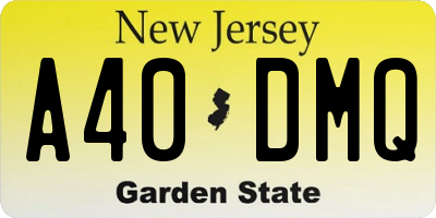 NJ license plate A40DMQ
