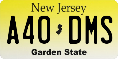 NJ license plate A40DMS
