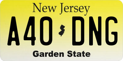 NJ license plate A40DNG