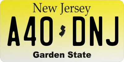NJ license plate A40DNJ