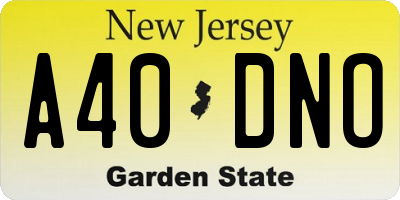 NJ license plate A40DNO
