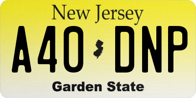 NJ license plate A40DNP
