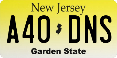 NJ license plate A40DNS