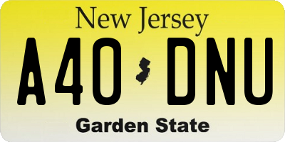 NJ license plate A40DNU