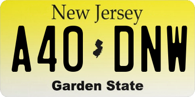 NJ license plate A40DNW