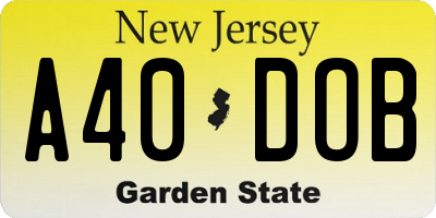 NJ license plate A40DOB