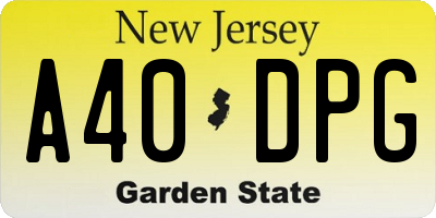 NJ license plate A40DPG