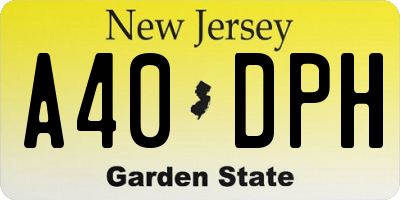 NJ license plate A40DPH