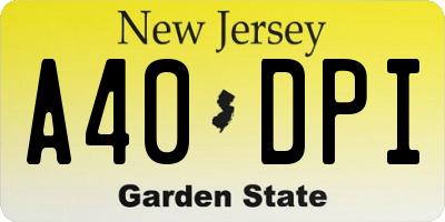 NJ license plate A40DPI