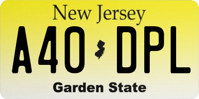 NJ license plate A40DPL