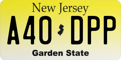 NJ license plate A40DPP