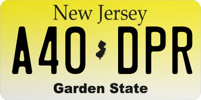 NJ license plate A40DPR