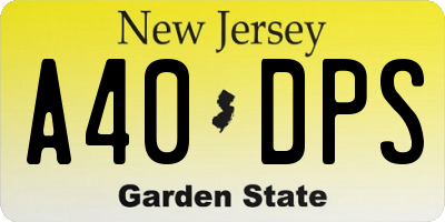 NJ license plate A40DPS