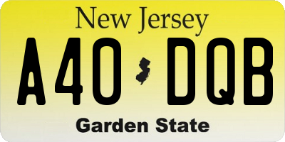 NJ license plate A40DQB