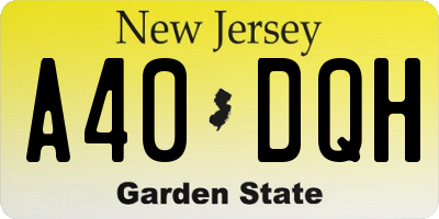 NJ license plate A40DQH