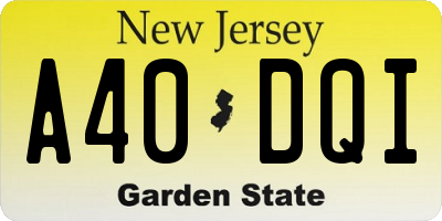 NJ license plate A40DQI