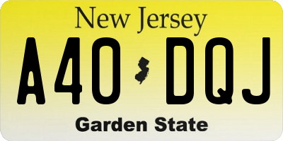 NJ license plate A40DQJ