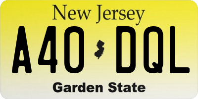 NJ license plate A40DQL
