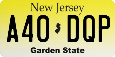 NJ license plate A40DQP