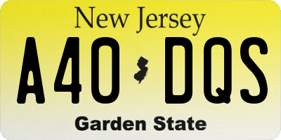 NJ license plate A40DQS
