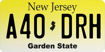 NJ license plate A40DRH