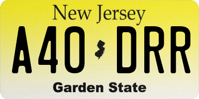 NJ license plate A40DRR
