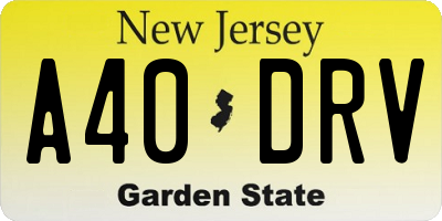 NJ license plate A40DRV