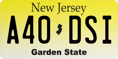 NJ license plate A40DSI