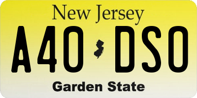 NJ license plate A40DSO