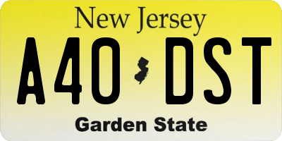 NJ license plate A40DST