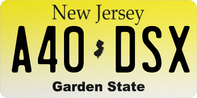 NJ license plate A40DSX