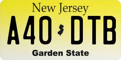 NJ license plate A40DTB