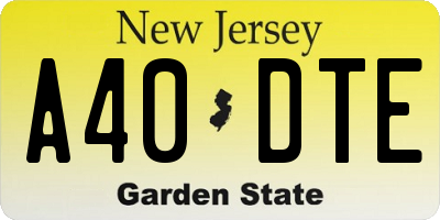 NJ license plate A40DTE