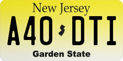 NJ license plate A40DTI