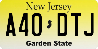 NJ license plate A40DTJ
