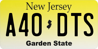 NJ license plate A40DTS