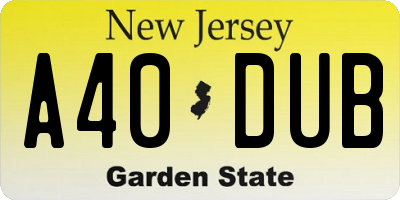 NJ license plate A40DUB