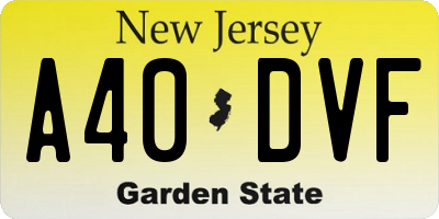 NJ license plate A40DVF