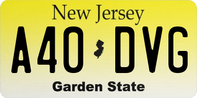 NJ license plate A40DVG