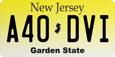 NJ license plate A40DVI