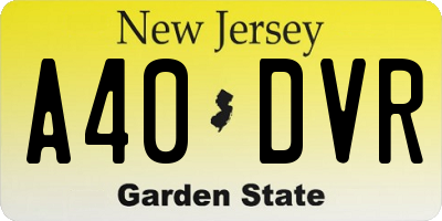 NJ license plate A40DVR