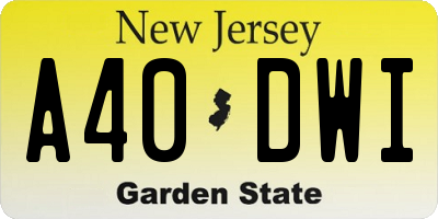 NJ license plate A40DWI