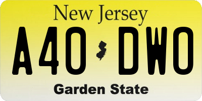 NJ license plate A40DWO