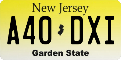 NJ license plate A40DXI