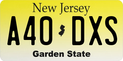 NJ license plate A40DXS