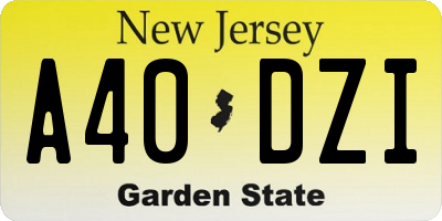 NJ license plate A40DZI