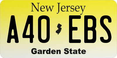 NJ license plate A40EBS