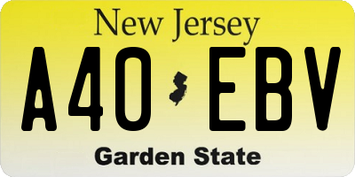 NJ license plate A40EBV